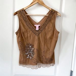 Beaded sleeveless blouse